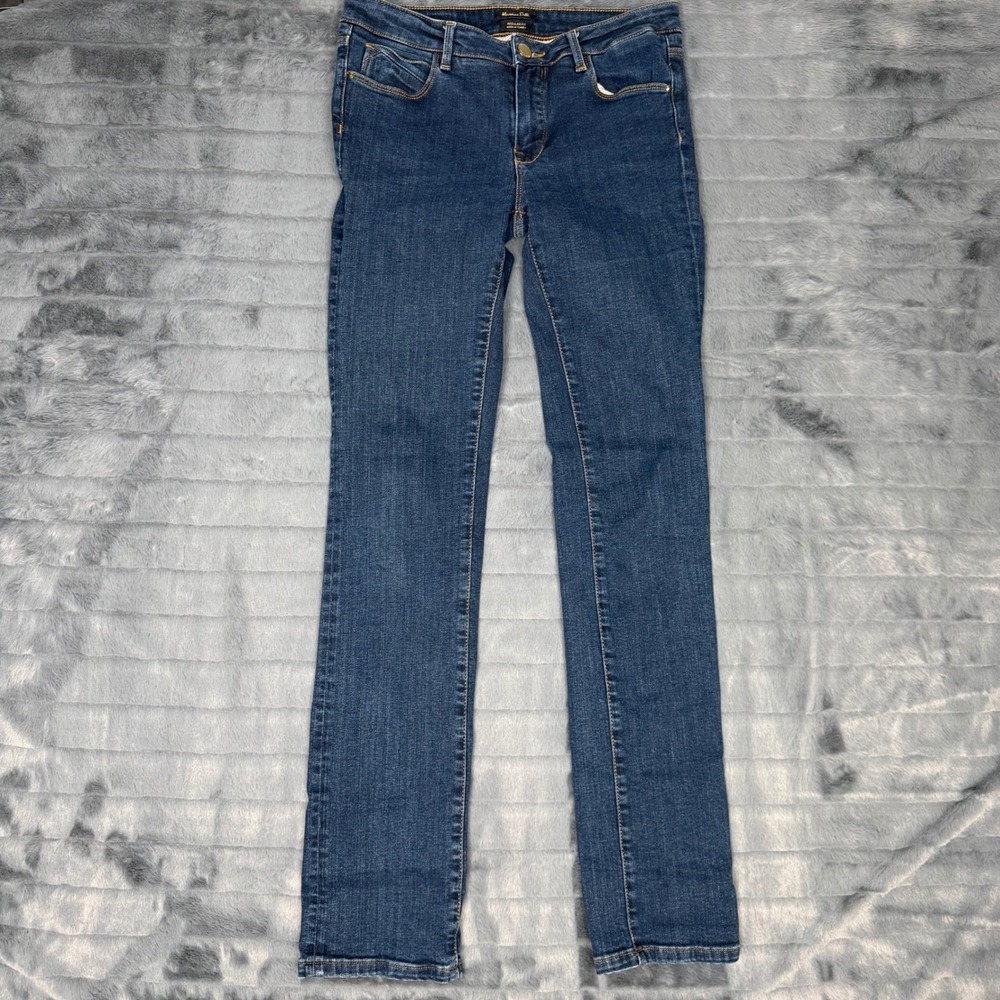 Massimo Dutti Womens Regular Fit Straight Leg Jeans Blue Denim Size 4 US